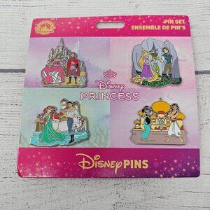 NEW! Disney 2024 Princess Pin Set Aurora Rapunzel Ariel Jasmine